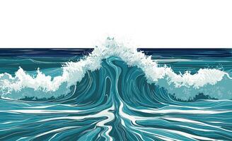 Background with wave crashing on the shore vector