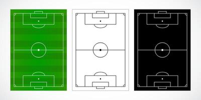 Soccer Field Layouts in Three Styles vector