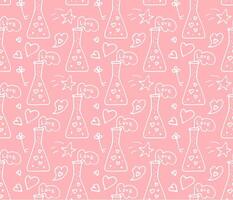 romantic pattern with love poison on pink background vector