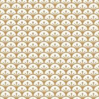 Japanese seamless pattern of gold waves on white background in geometric style vector