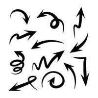 Collection of arrow images with various directions and shapes vector