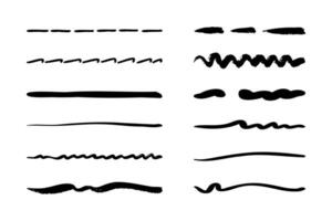 underline collection with various shapes and styles vector