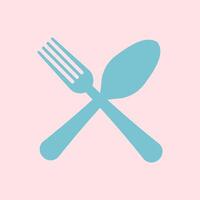 Cutlery icon. knife and fork icon on blue and brown color. Illustrations For Personal and Commercial Use. Clean Look Trendy Icon. Food icon element symbol vector