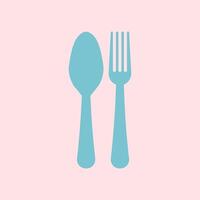 Fork and Spoon icon. knife and fork icon on blue and brown color. Illustrations For Personal and Commercial Use. Clean Look Trendy Icon. Food icon element symbol vector