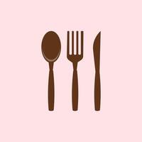 Spoon and fork icon illustration. Flat design style eps 10. Cutlery icon. knife and fork icon Illustration For Personal and Commercial Use. Food icon element symbol vector