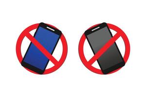 No cell phone allowed sign. Warning sign no cell phone not allowed call. vector