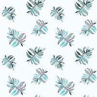 tropical background. Seamless pattern with tropical leaves and dots. Bright summer illustration. Tropical Design for fabric, paper and more vector