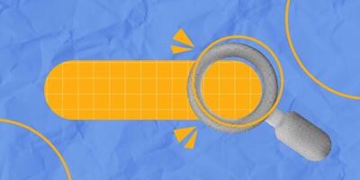 Trendy halftone collage with a website's search functionality with this vibrant search bar icon. Perfect for improving user experience and boosting engagement vector