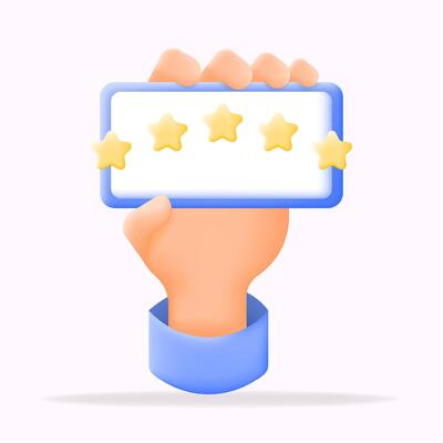 hand holding smartphone giving 5 star rating icon, Perfect for review and feedback systems, it increases user trust and engagement