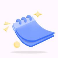 3d illustration of a blue and glittering calendar, symbolizing marking an important day vector