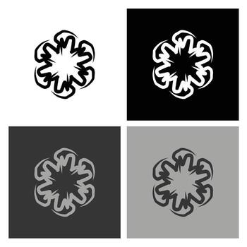 Versatile Black and White Radial Icon. High-Quality Graphic Element for Professional Logo Design and Web Applications vector