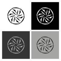 High-Quality Black and White Radial Icon. Clean and Modern Aesthetic for Websites, Branding, and Digital Design Projects vector