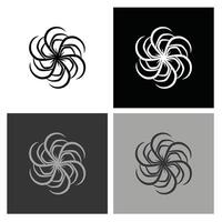 Minimalist Black and White Radial Icon, Modern Design for Logos, Websites, and Professional Branding in a Sleek, Monochrome Style vector