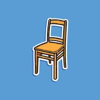 A digitally illustrated depiction of a simple wooden chair set against a vibrant blue background. Perfect for creative design projects, educational resources, and artistic concepts. vector
