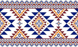 a detailed pattern composed of triangle and square shape designs with blue,red,orange on white background design for fabric or various pattern printing works. vector