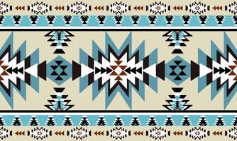 a detailed pattern composed of triangle and square shape designs with blue,black,white on cream color background design for fabric or various pattern printing works. vector