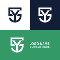 SY or YS logo template. vector