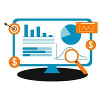 Modern Marketing Analytics Illustration. Digital Marketing Data Visualization Illustration vector