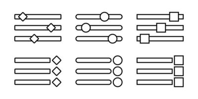 Collection of menu or page icons. Line design for apps, social media and web. vector