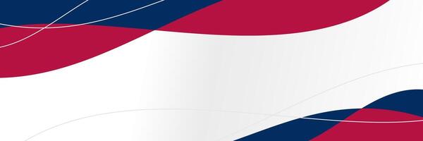 Abstract wavy american flag background. Red, blue and white color design. Template for banner, greeting card, poster vector