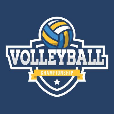 Volleyball Club Logo Design, Sport Team Identity, Volleyball Tournament Emblem Template.