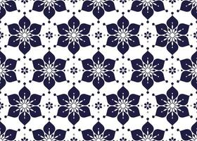 blue and white color ethnic fabric seamless pattern with decorative symbol floral, design for cloth, carpet, batik, wallpaper, wrapping etc. vector