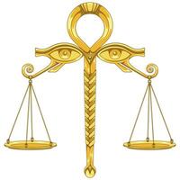 Egyptian Scales of the Judgement of Osiris, Egyptian Scales with Eyes of Horus vector