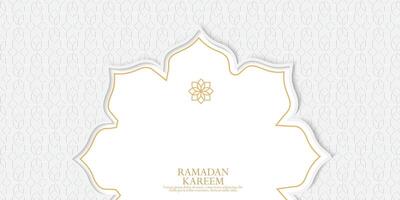ramadan kareem greeting card with gold pattern an copy space vector