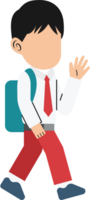 clipart of a boy walking with a backpack png