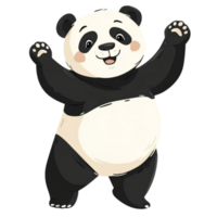 Kawaii Panda Smile isolate on transparent backgorund. png