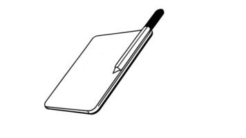 forms a sketch of a tablet icon video