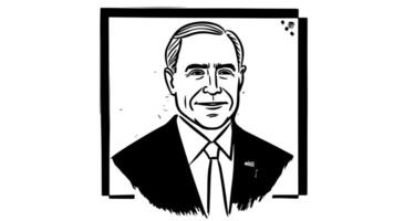 Animation forms a sketch of a politician icon video