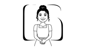 Animation forms a sketch of the house keeper icon video