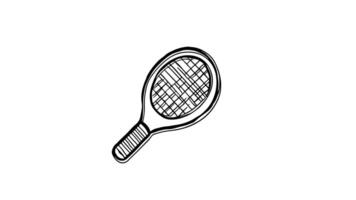 Animation forms a sketch of a tennis racket icon video