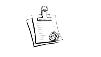 Animation forms a sketch of the paperclip icon video