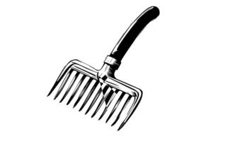 Animation forms a sketch of a soil rake icon video