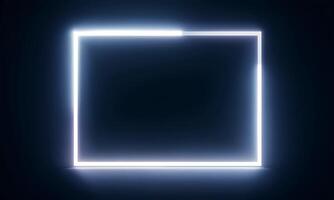 white glowing neon animation with square frame shape, 7 video