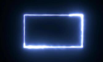 white glowing neon animation with square frame shape, 2 video