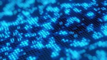 Digital Binary Grid with Glowing Blue Lights video