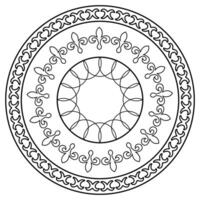Flooring roseton. Classic mosaic pattern medallion in outline. Circle ornate pattern. Abstract fleur-de-lis round composition for interior decoration, ceramic tile, textile prints vector