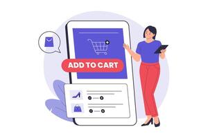 Add to cart illustration concept vector