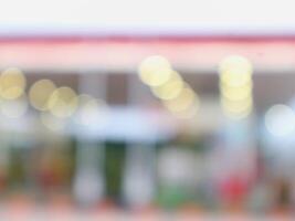 a blurry photo of a gas station with lights