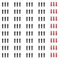 Arrow icon set cursor arrow up and down symbol icons. Modern simple solid black arrows collection web design. vector