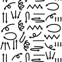 Set of Hand drawn arrows doodle on white background. design element illustration vector