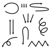 Set of arrows doodle on white background. design element illustration vector