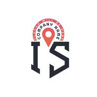 IS Location Logo Design for Human Resources, Recruitment, and Navigation - Letter IS Logo with Location Icon for Business and Technology vector