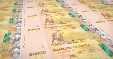 Banknotes of fifty thousand Ugandan shilling of Uganda, cash money, loop video