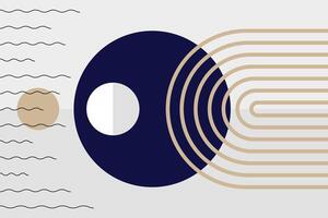 Luxury geometric shapes background. Simple, peaceful, and elegant backdrop with lines and circles. vector