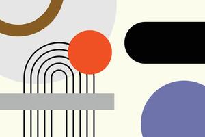 Abstract geometric background with circles, lines and rectangles. vector