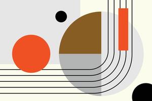 Memphis geometric shapes background. Abstract backdrop with circles and lines. vector